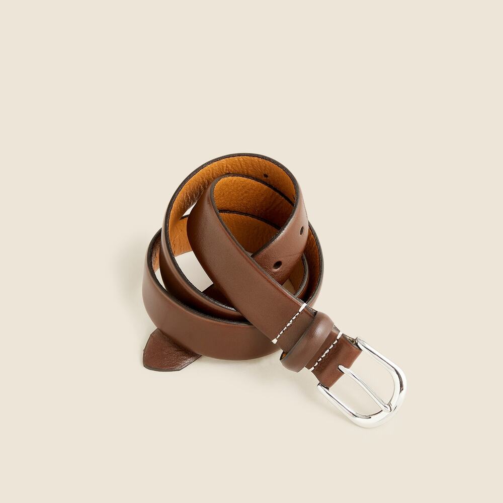 J.Crew Leather Round-Buckle Dress Belt Burnished Sienna Men's Size 34 K0966 NWT